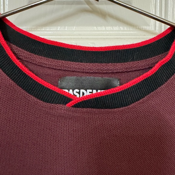 High End Maroon Pas De Mer Men’s Thick Polo Style T-Shirt Men’s L MINTY - Picture 4 of 5